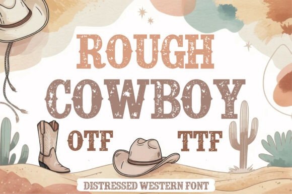 Rough Cowboy: A Bold Western Font for Rustic Design